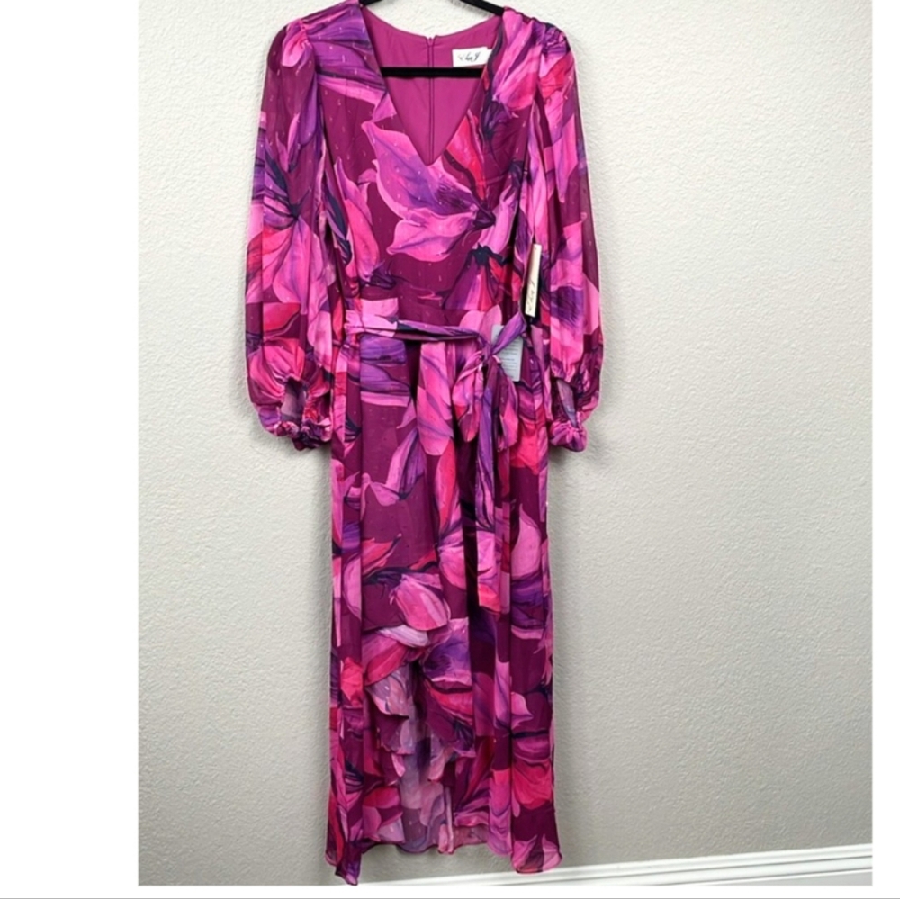 🤍Eliza J. Brand NEW Gorgeous High Low Chiffon Dress💕Size 12 - Picture 3 of 8